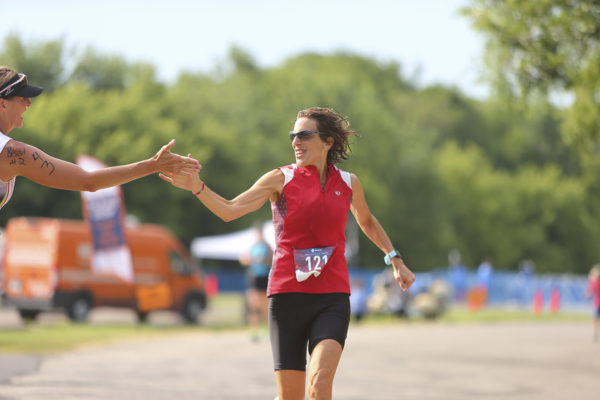 High five with runner
