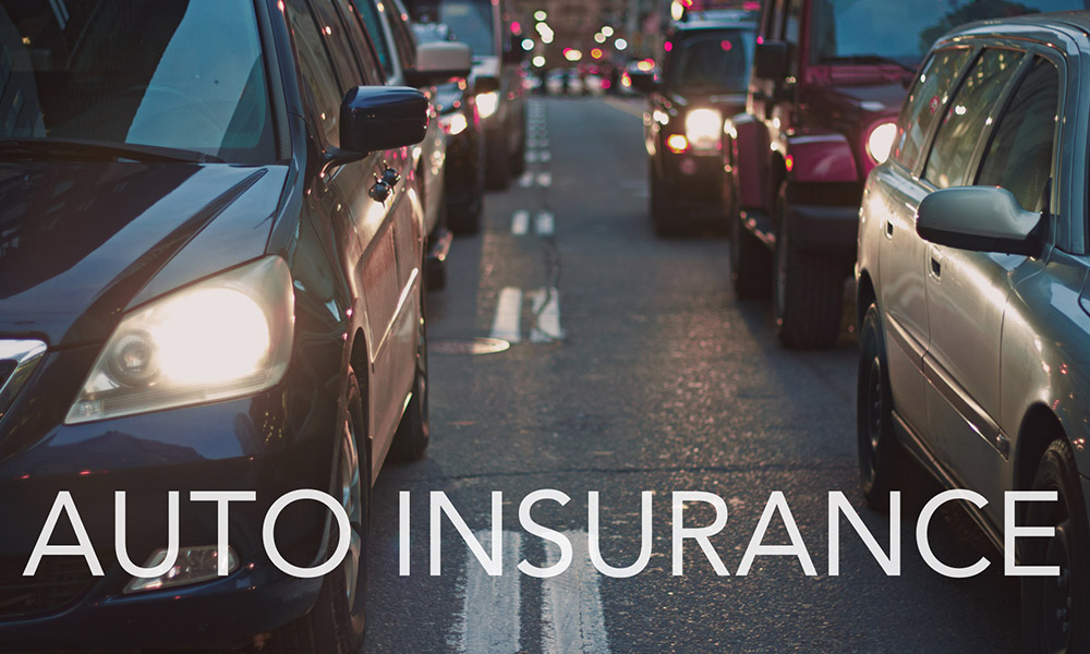 Auto Insurance 101 Part 1 Liability Protection - Traffic in the Evening with Auto Insurance Text